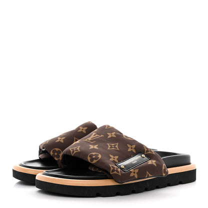 Louis Vuitton Nylon Monogram Pool Pillow Comfort Mule 38 Cacao Brown 3 of 9