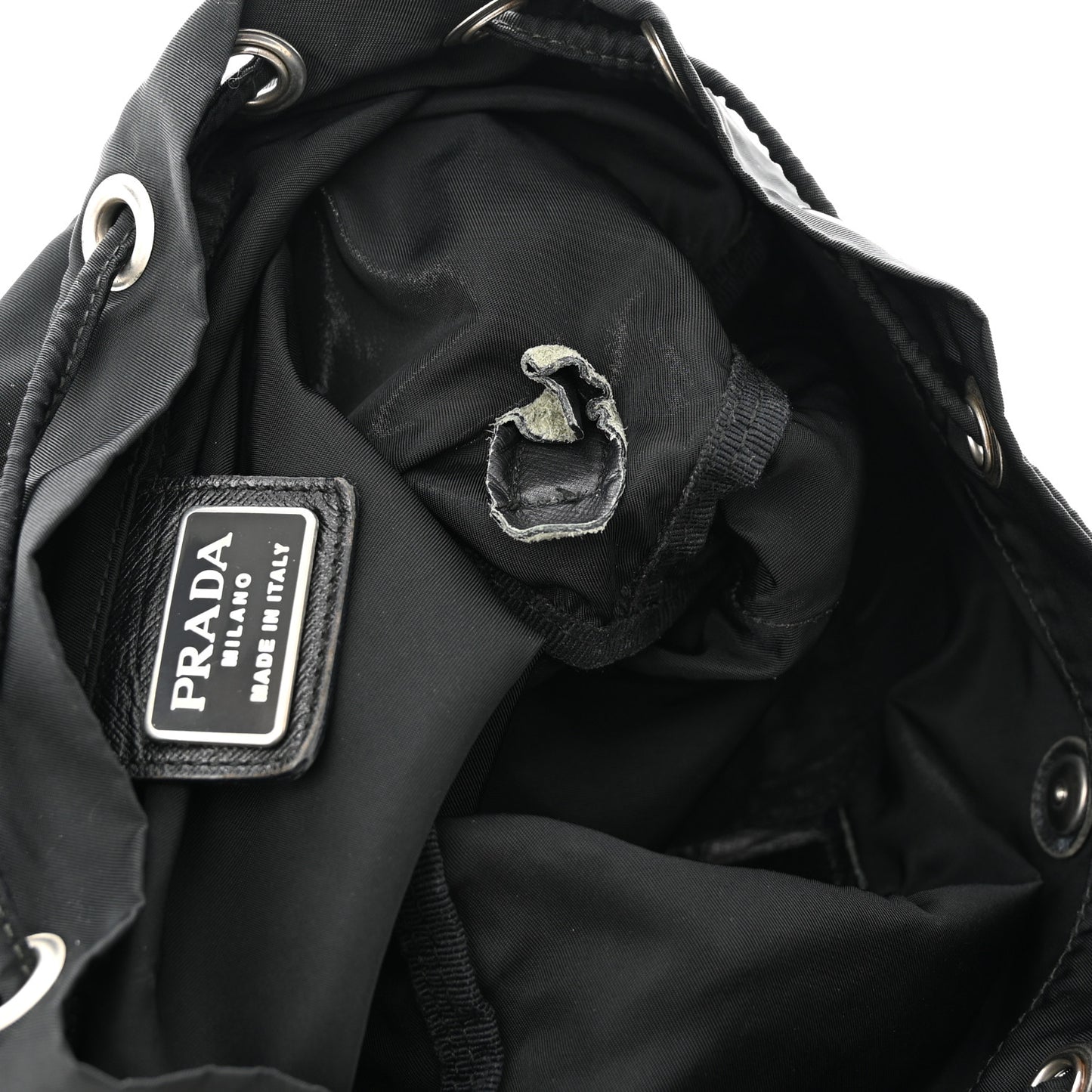 Tessuto Nylon Saffiano Small Backpack Black