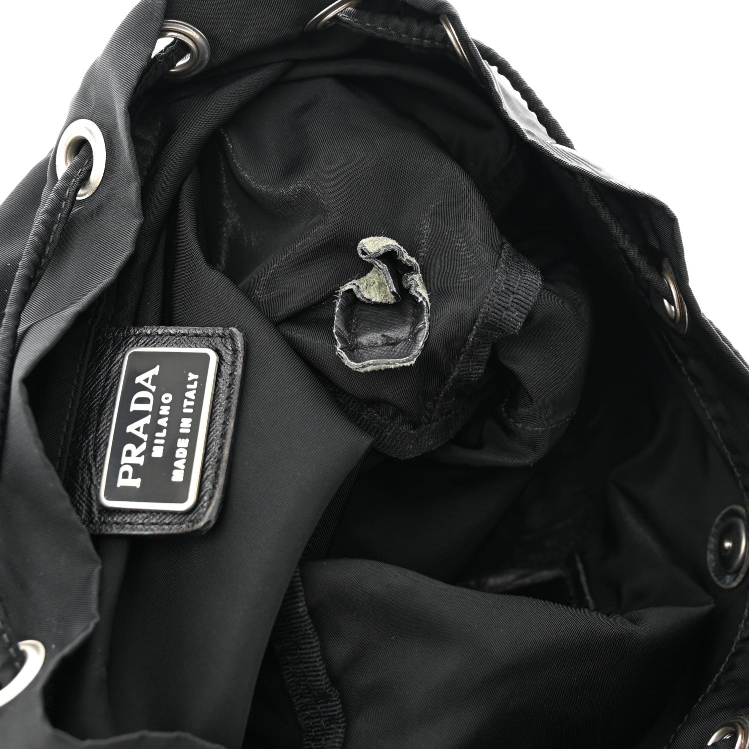 Prada Tessuto Nylon Saffiano Small Backpack Black 11 of 15