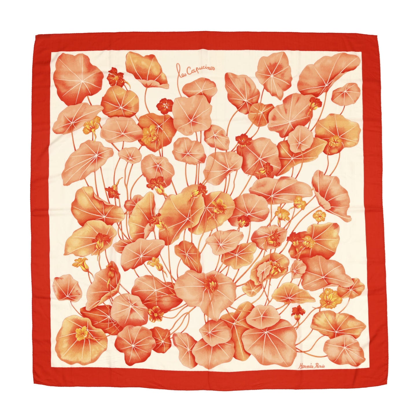 Cashmere Silk Les Capucines Shawl 140 Capucine Orange