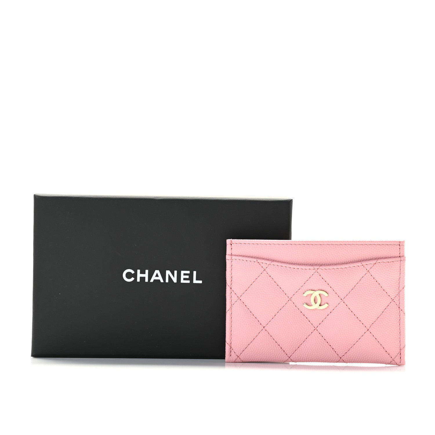 Chanel Caviar Quilted Card Holder Pink 10 of 10