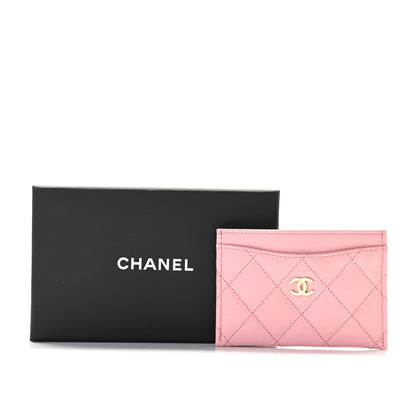 Chanel Caviar Quilted Card Holder Pink 10 of 10