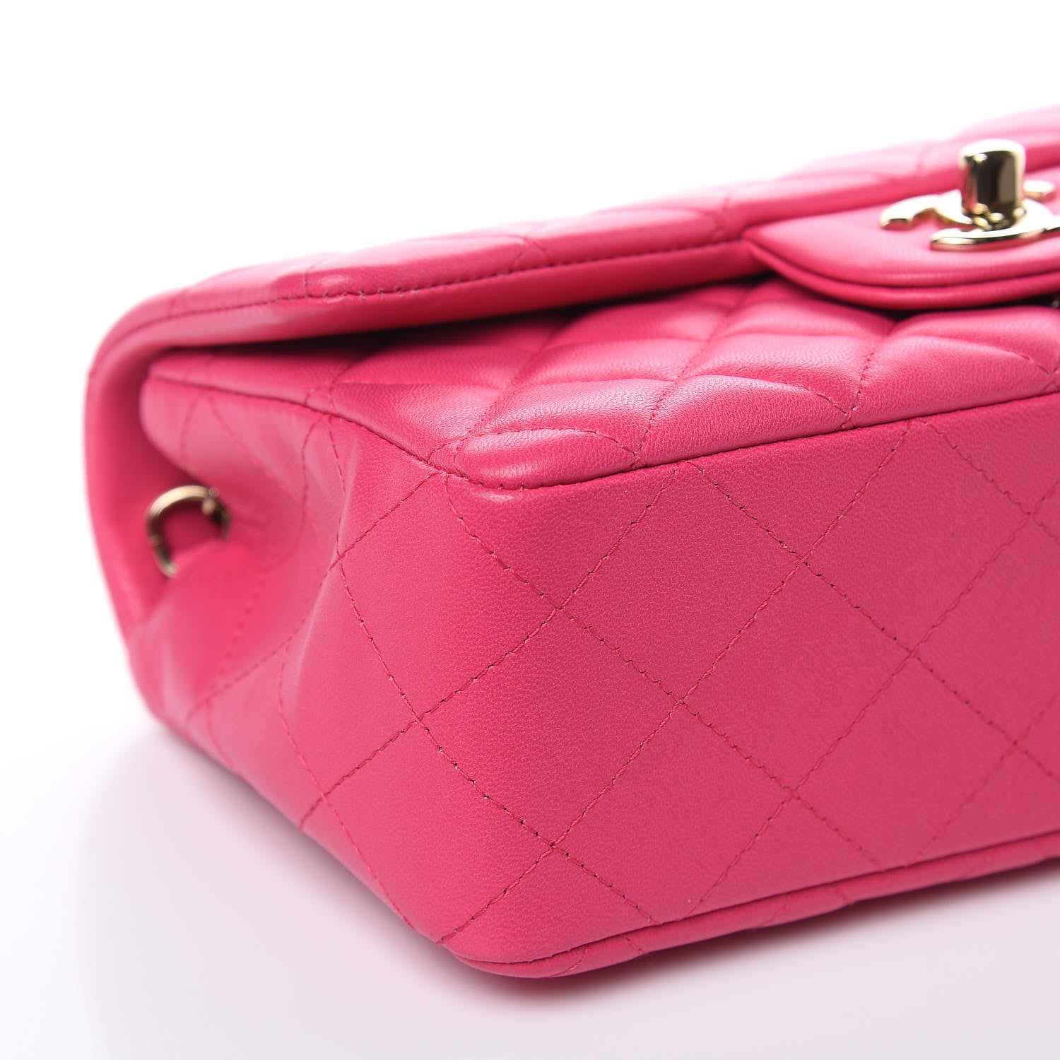 Chanel Lambskin Quilted Mini Rectangular Flap Fuchsia 8 of 11