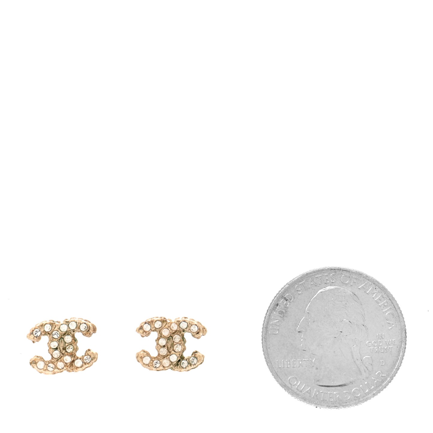 Crystal Mini CC Earrings Gold