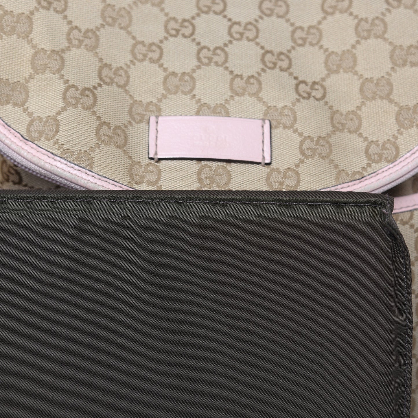Monogram Web Diaper Bag Pink