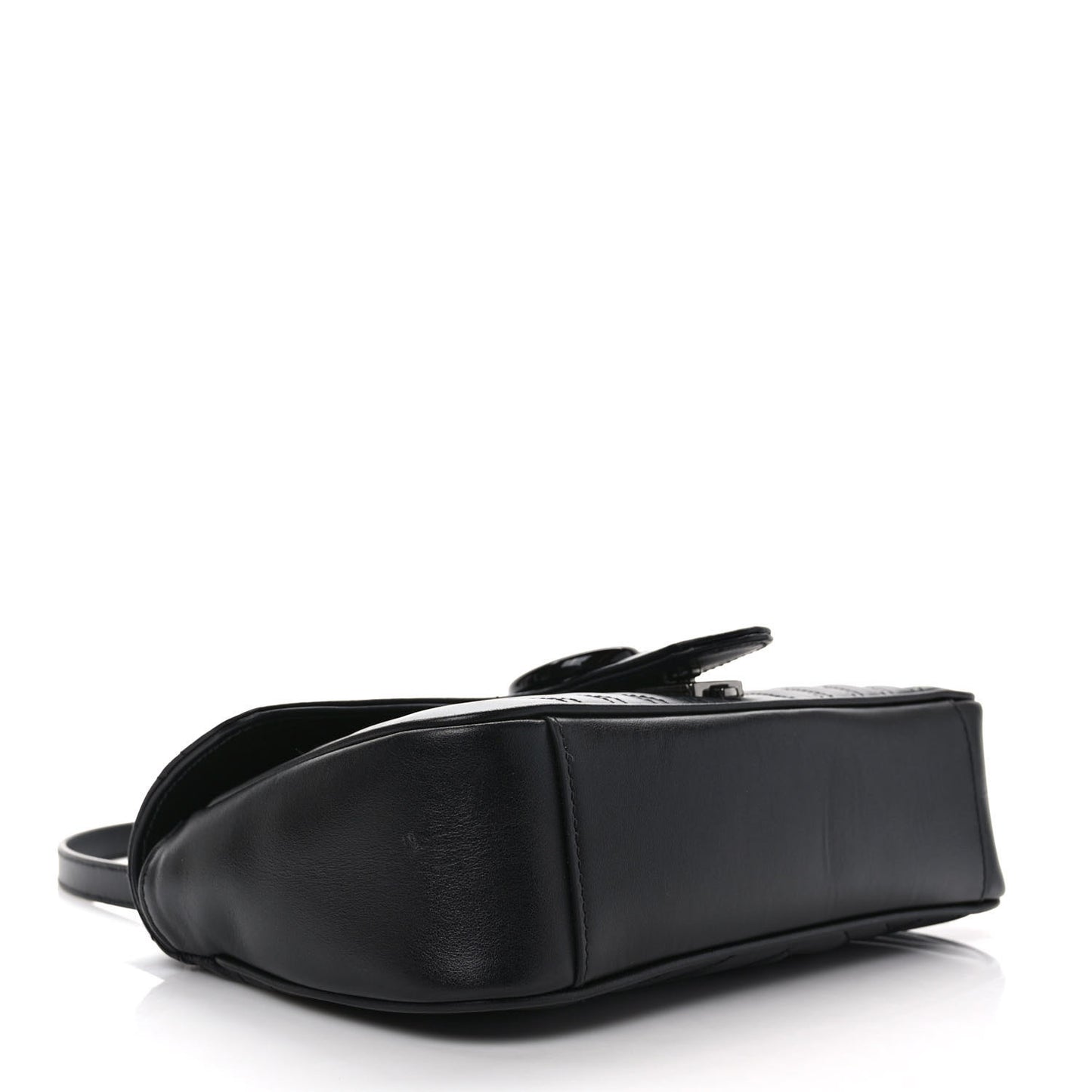 Calfskin Matelasse Monochrome Small GG Marmont Shoulder Bag Black