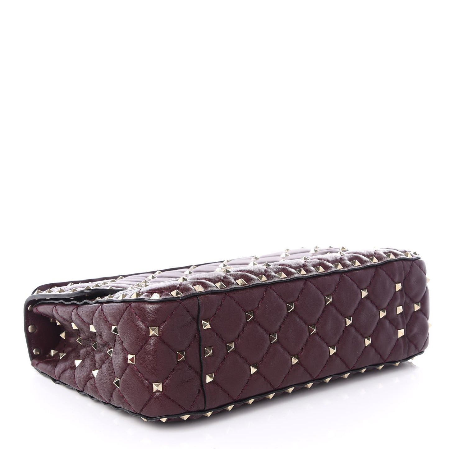 Nappa Medium Rockstud Spike Shoulder Bag Rubin
