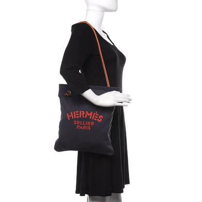 Hermes Canvas Swift Aline Grooming Bag Navy 2 of 8