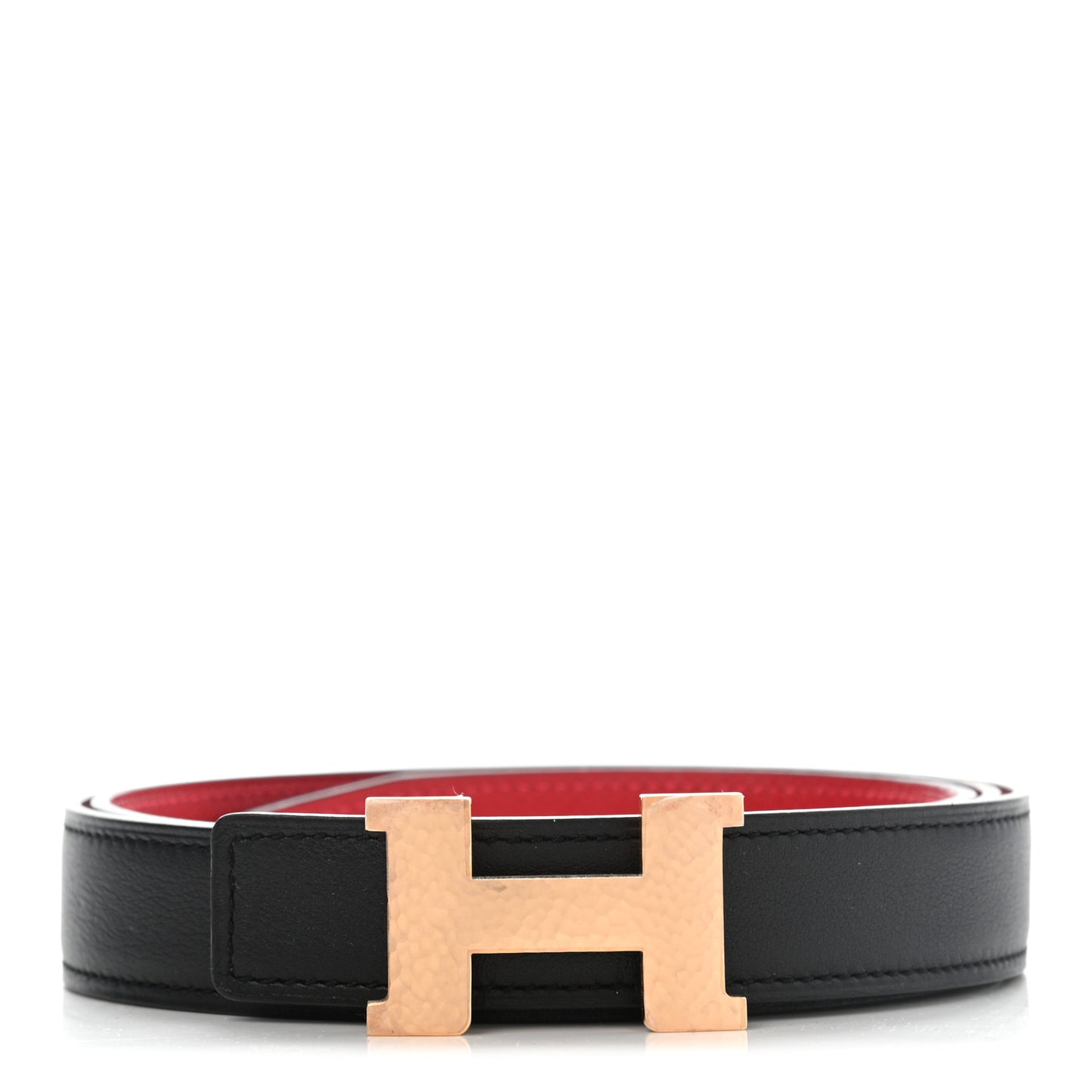 Swift Epsom 24mm Martelee H Belt 90 Black Rouge Casaque