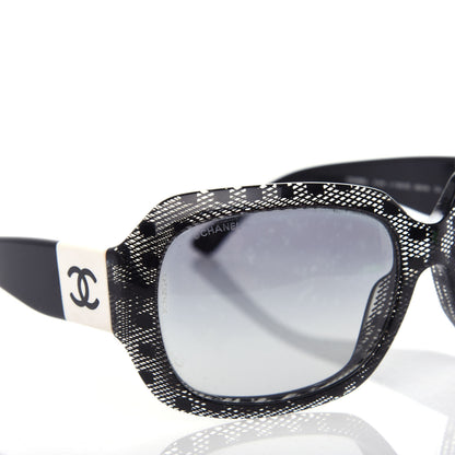 Chanel Acetate CC Lace Effect Sunglasses 5146 Black White 7 of 7