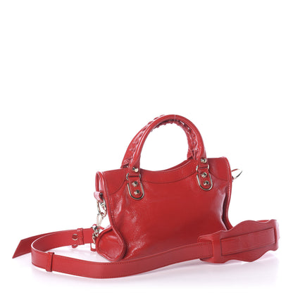 Balenciaga Chevre Gold Metallic Edge Hardware Mini City Rouge Grenade 3 of 8