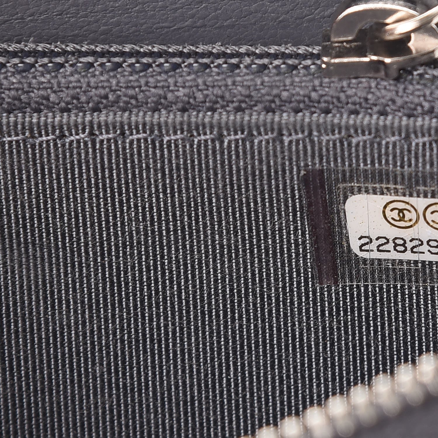 Chanel Patent Quilted Small Zip Around Wallet Grey 8 of 12