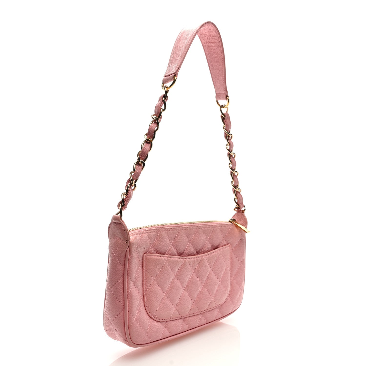 Chanel Caviar Quilted Pochette Pink 3 of 9