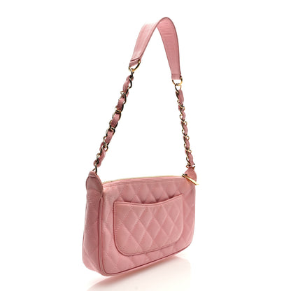 Chanel Caviar Quilted Pochette Pink 3 of 9