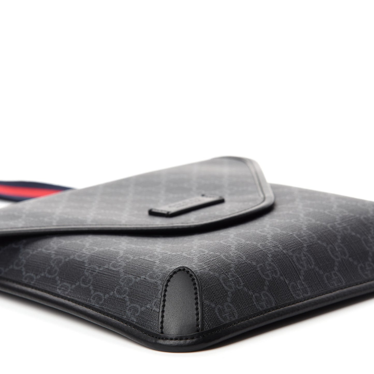GG Supreme Monogram Web Medium Messenger Bag Black Grey
