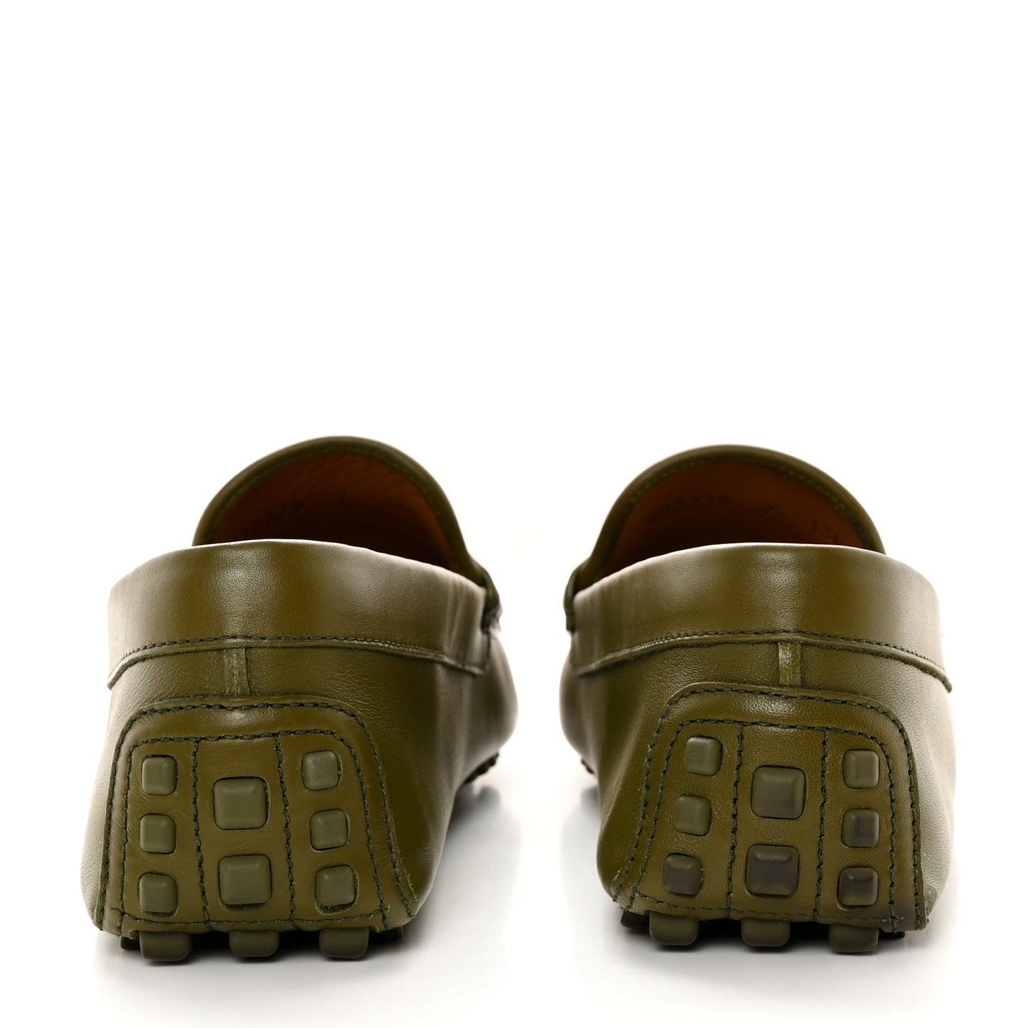 Soft Clove Calfskin Monochrome Mens Interlocking G Driver Loafers 7 Juniper Green