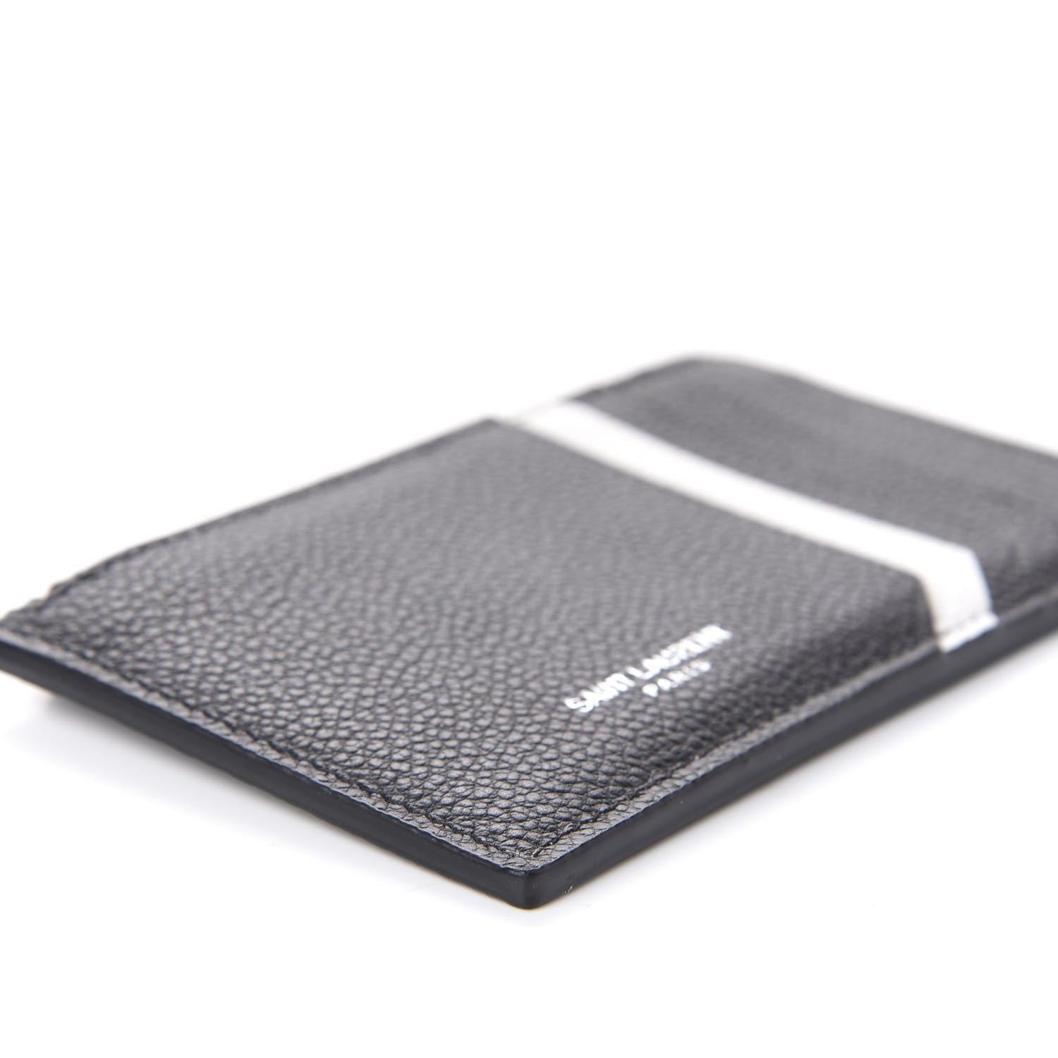 Saint Laurent Grained Calfskin 5 Fragments Zip Pouch Card Holder Black 9 of 10