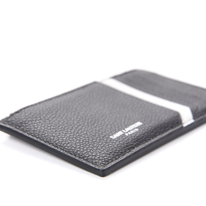 Saint Laurent Grained Calfskin 5 Fragments Zip Pouch Card Holder Black 9 of 10