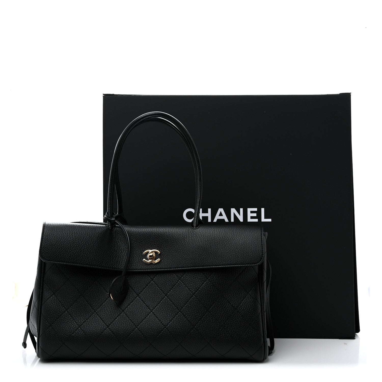 Chanel Grained Calfskin Stitched Urban Essentials Shopping Bag Black 12 of 12