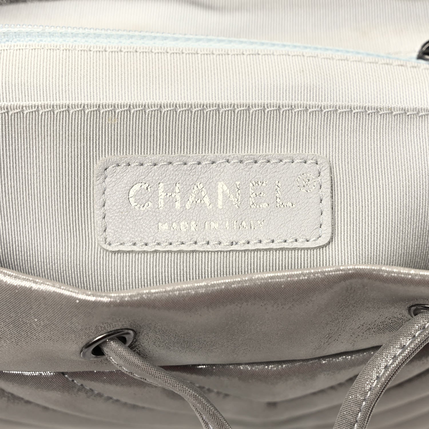 Chanel Iridescent Calfskin Chevron Quilted Small Urban Spirit Backpack Silver 6 of 9