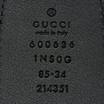 Gucci Efesto Leather Horsebit 25mm Belt 85 34 Black 5 of 6