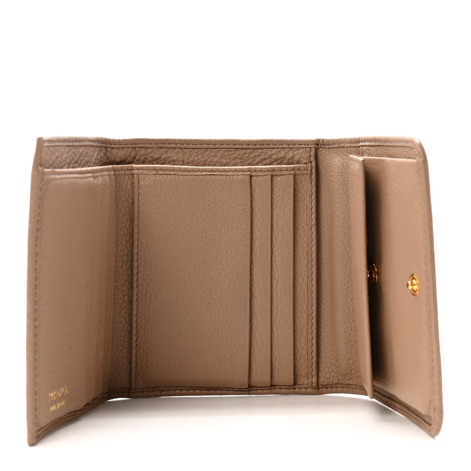 Prada Vitello Daino Metal Tri-Fold Wallet Cammeo 5 of 7