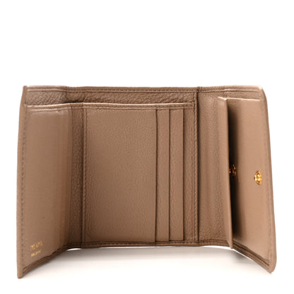Prada Vitello Daino Metal Tri-Fold Wallet Cammeo 5 of 7