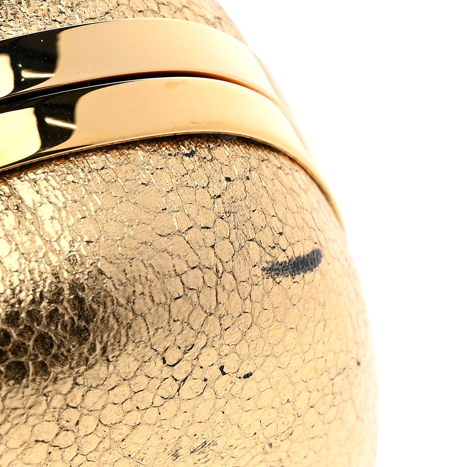 Alexander McQueen Metallic Nappa Skull Box Clutch Gold 9 of 11