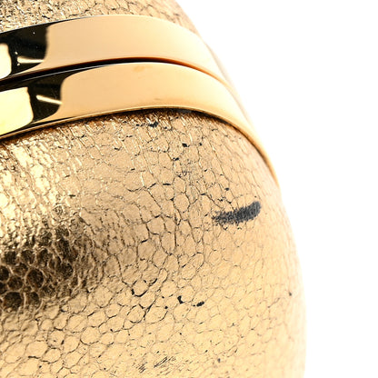 Alexander McQueen Metallic Nappa Skull Box Clutch Gold 9 of 11