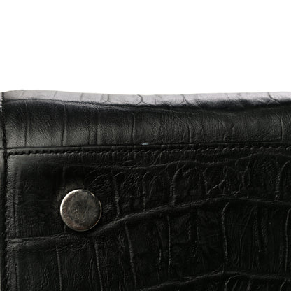 Saint Laurent Calfskin Crocodile Embossed Large Sac De Jour Carryall Black 21 of 25