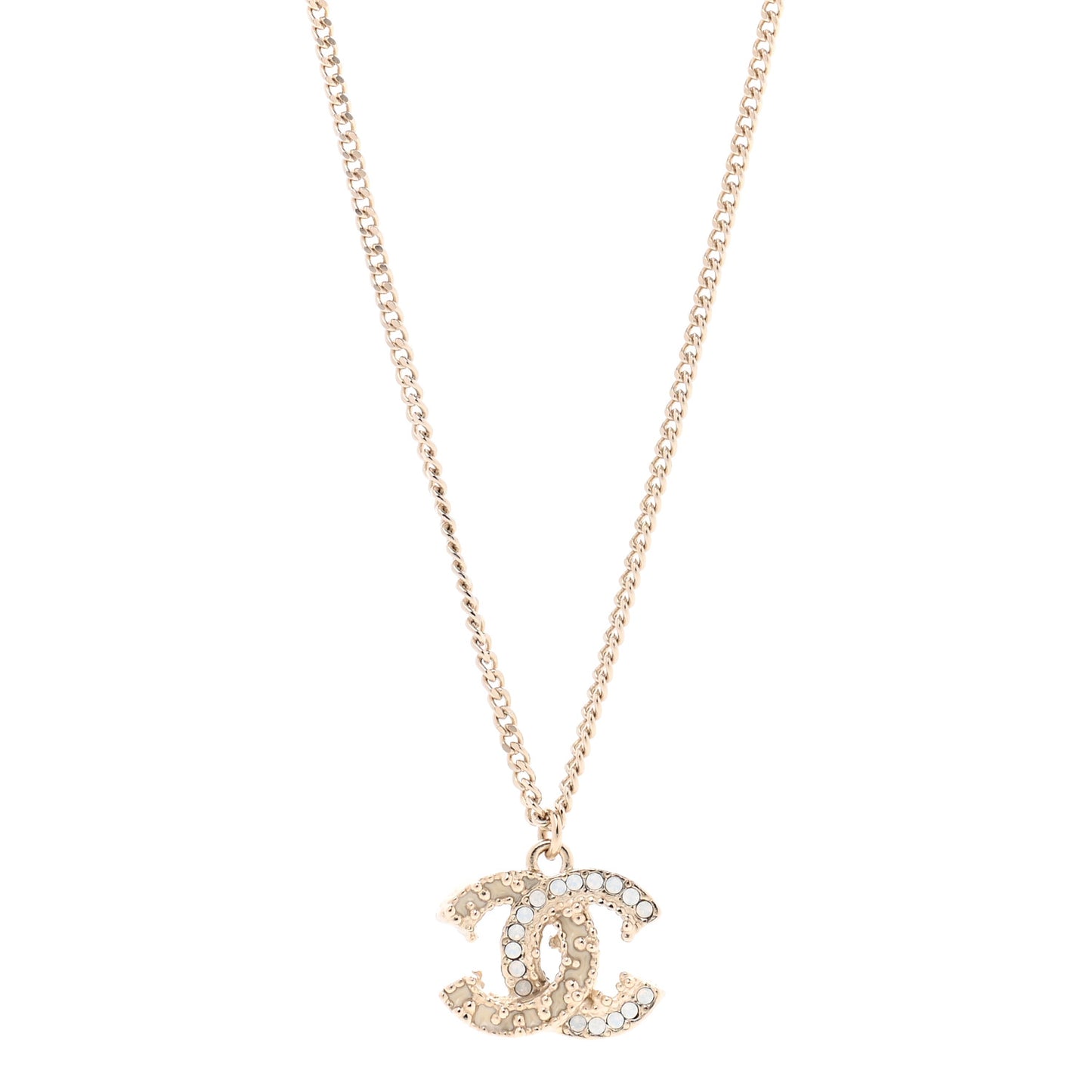 Crystal CC Pendant Necklace Gold