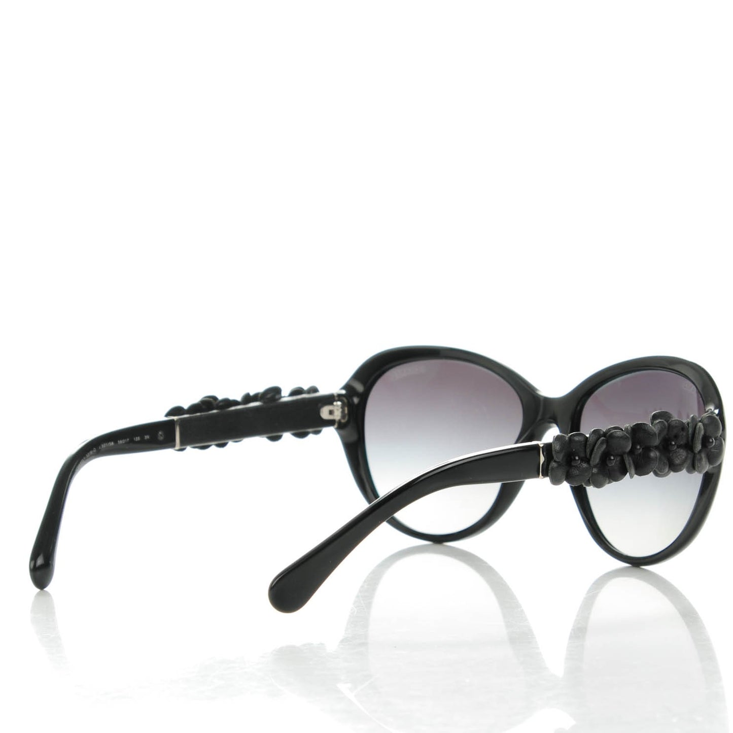 Lambskin Camellia CC Sunglasses 5316 Q Black
