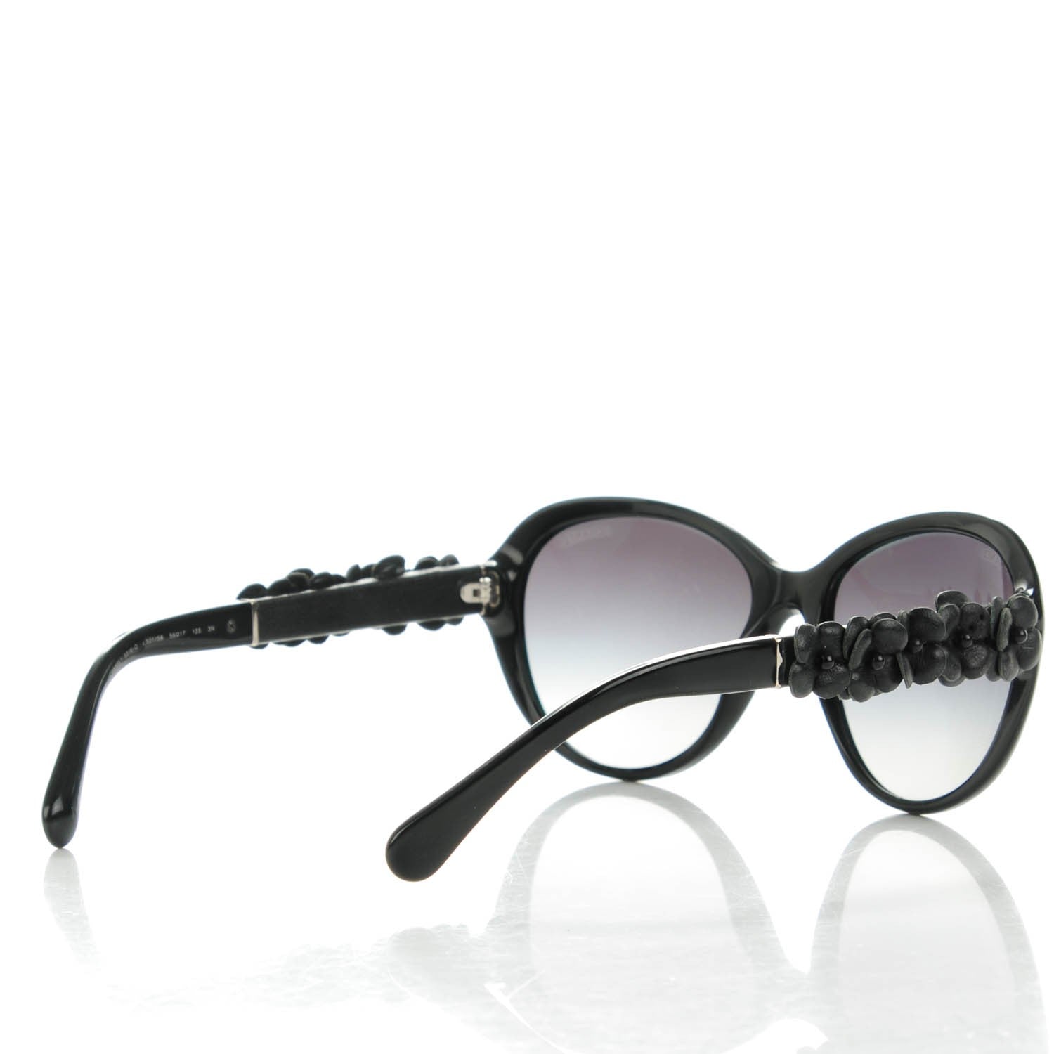 Chanel Lambskin Camellia CC Sunglasses 5316 Q Black 3 of 7