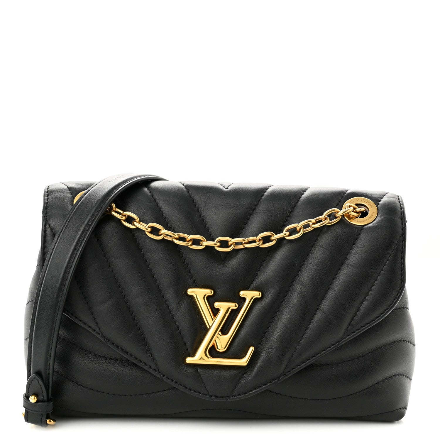 Louis Vuitton Calfskin LV New Wave Chain Bag Black 1 of 9