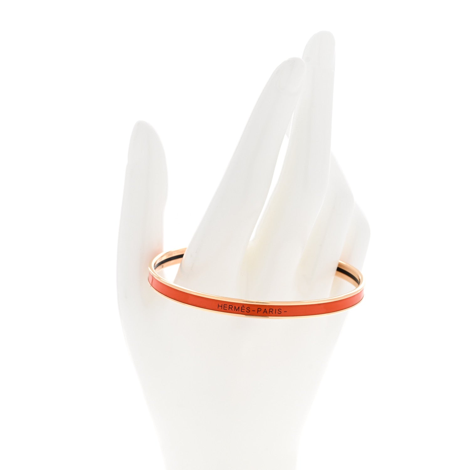 Hermes Enamel Uni Bangle 62 Orange Fruite 2 of 5