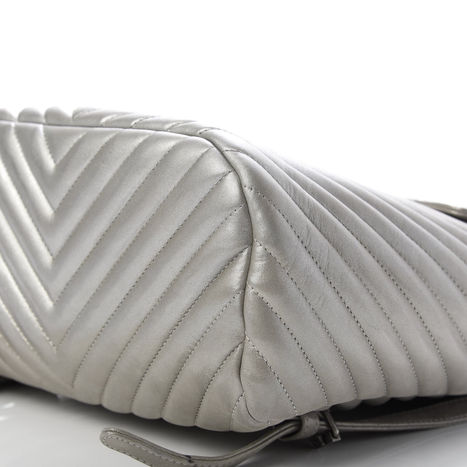 Chanel Metallic Iridescent Calfskin Chevron Quilted Small Urban Spirit Backpack Silver 7 of 7