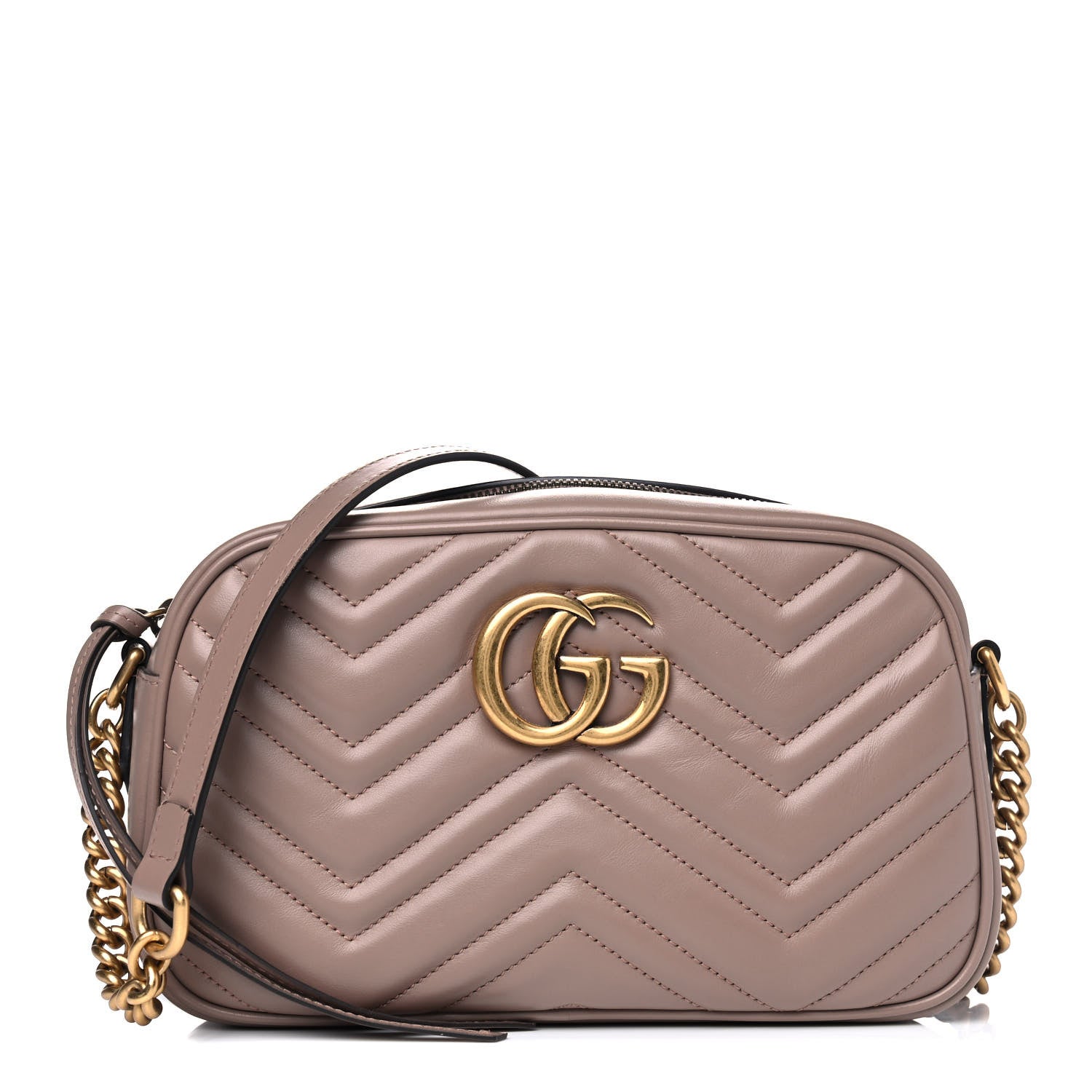 Gucci Calfskin Matelasse Small GG Marmont Chain Shoulder Bag Porcelain Rose 1 of 4