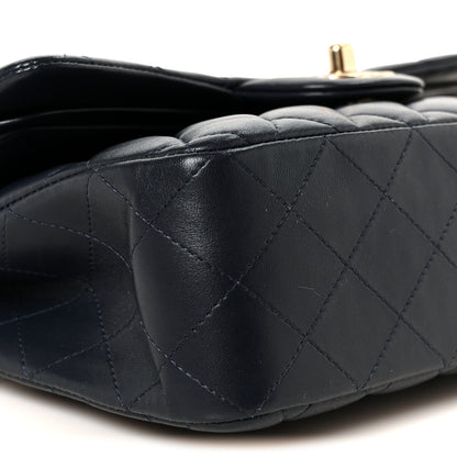 Chanel Lambskin Quilted Small Double Flap Navy 10 of 12