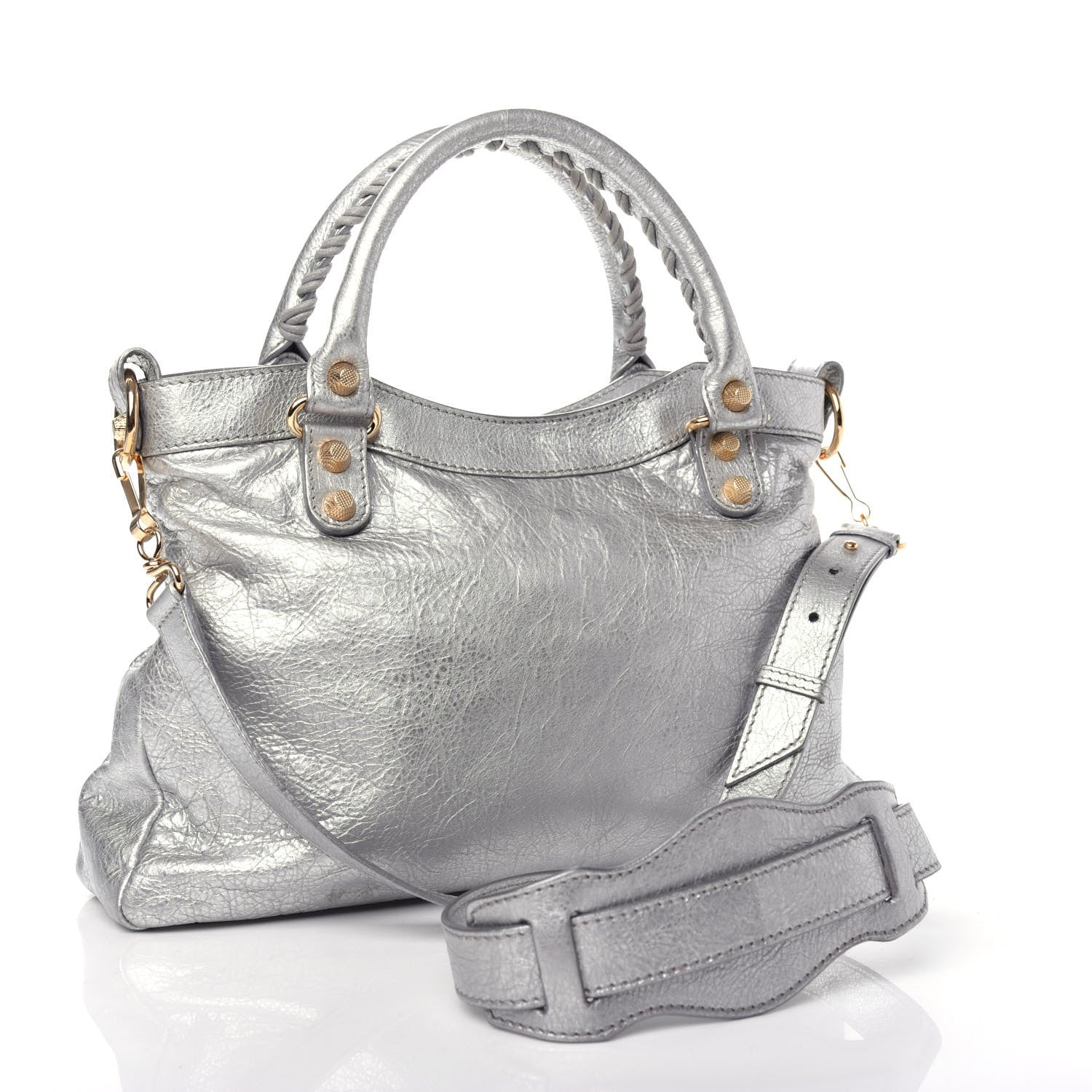 Balenciaga Metallic Agneau Giant 12 Gold Hardware Town Gris Aluminum 4 of 11