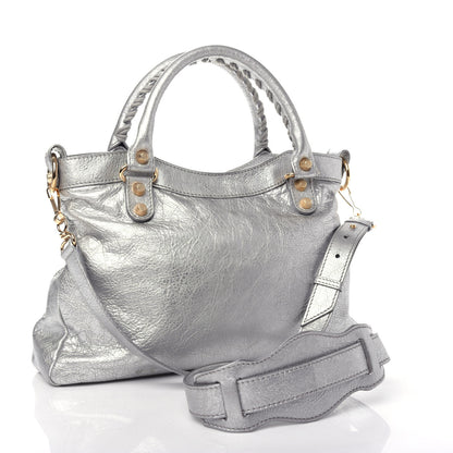 Balenciaga Metallic Agneau Giant 12 Gold Hardware Town Gris Aluminum 4 of 11