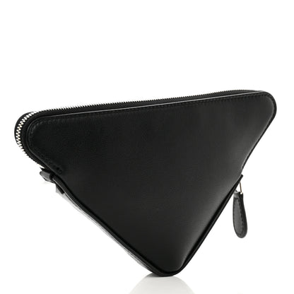 Balenciaga Shiny Day Calfskin M Triangle Pouch Black 3 of 6