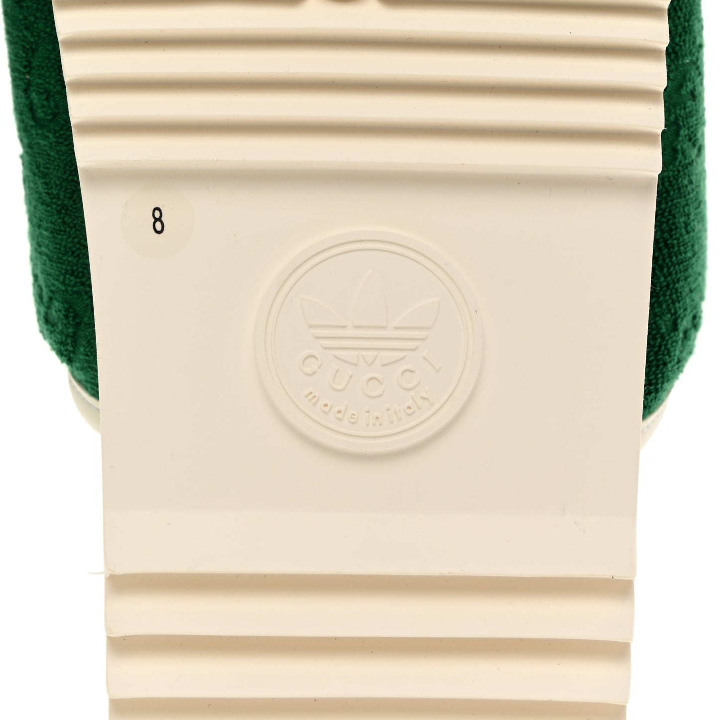 X ADIDAS Terry Cloth GG Monogram Mens Platform Sandals 8 Green