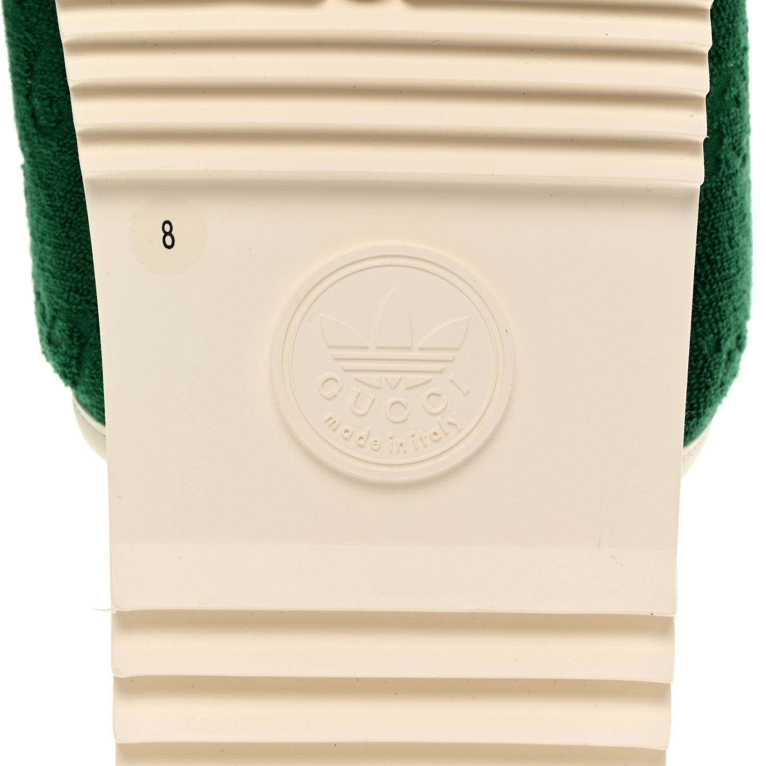 Gucci X ADIDAS Terry Cloth GG Monogram Mens Platform Sandals 8 Green 7 of 8