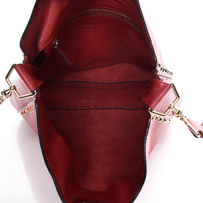 Valentino Garavani Pebbled Calfskin Large Rockstud Flip-Lock Messenger Bag Scarlet 5 of 11
