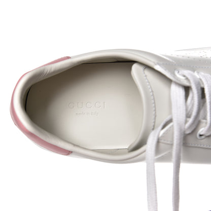 Gucci Calfskin Interlocking G Perforated Womens Ace Sneakers 39.5 White Wild Rose 6 of 11