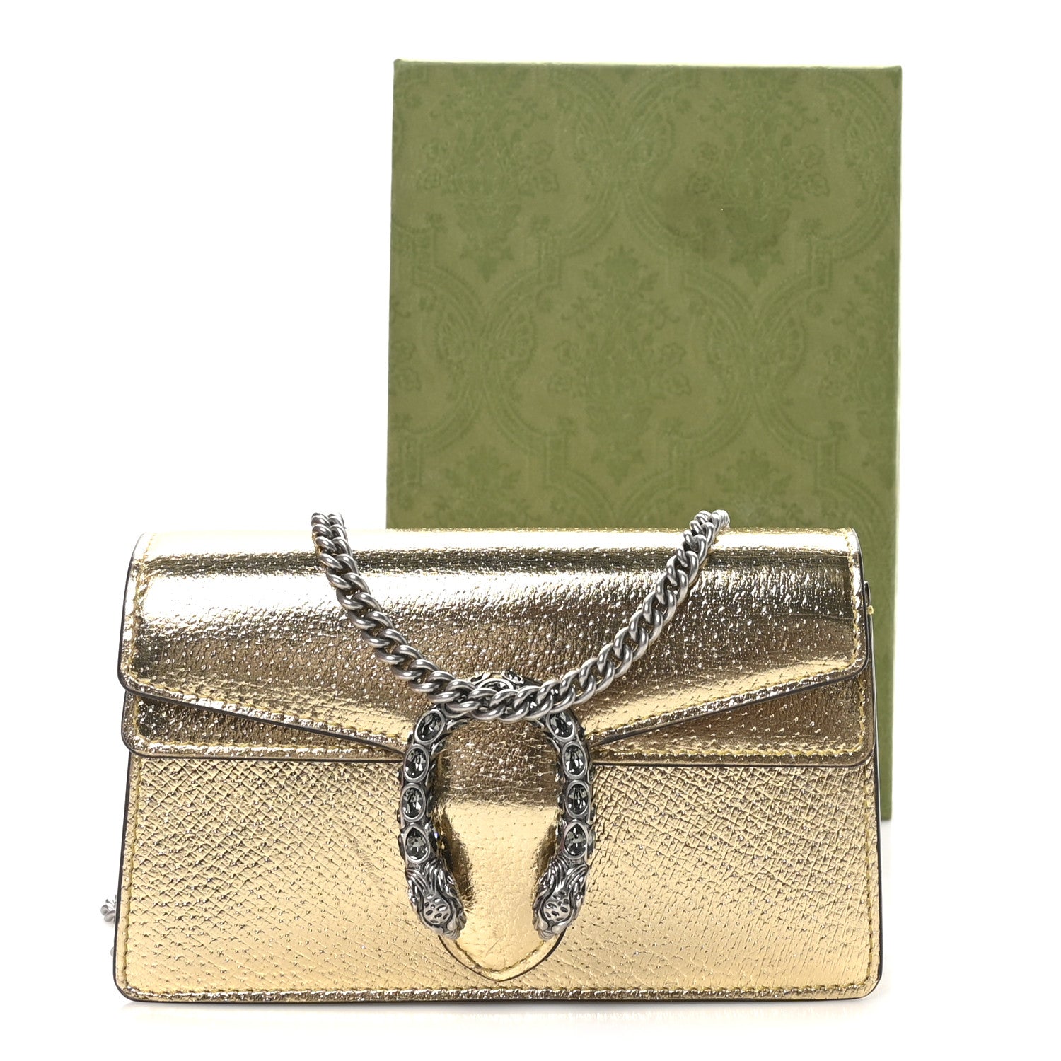 Gucci Metallic Calfskin Super Mini Dionysus Shoulder Bag Gold 10 of 10