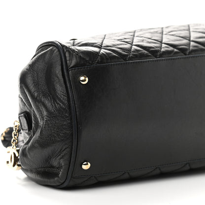 Chanel Distressed Lambskin Lady Braid Bowler Black 8 of 9