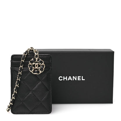 Chanel Lambskin Quilted Card Holder On Chain Black 12 of 12