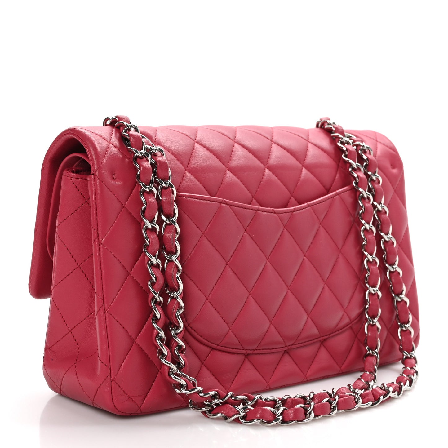 Lambskin Quilted Medium Double Flap Pink