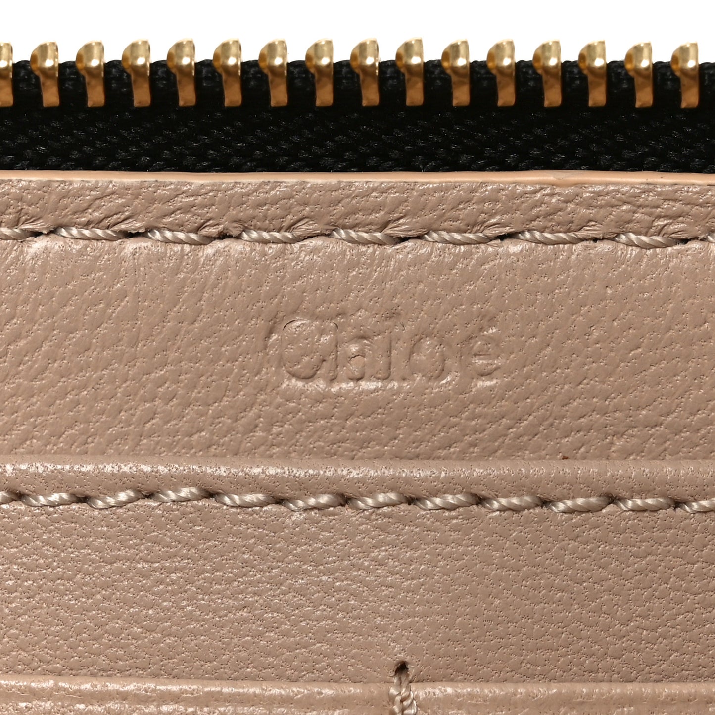 Grained Calfskin Marcie Long Zip Around Wallet Black